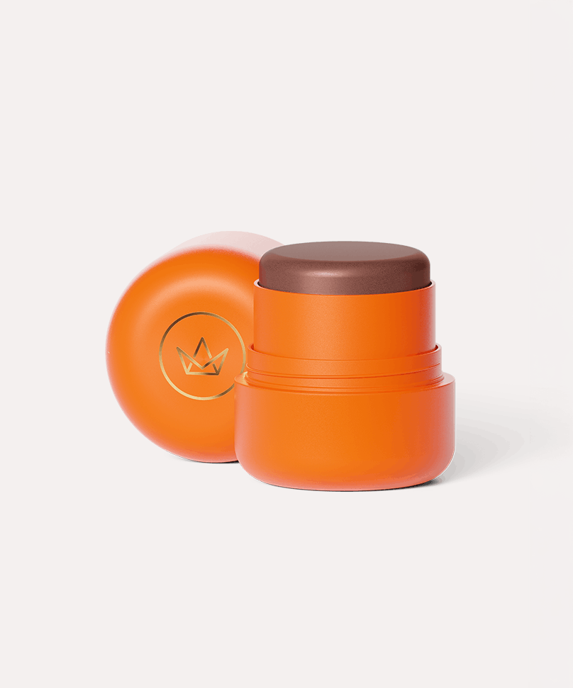 Iluminador Stick Ice Glow - embalagem em stick com proposta de glow molhado, tom Cocoa Frost
